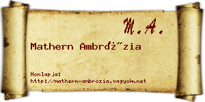 Mathern Ambrózia névjegykártya